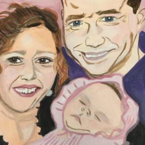 Lisa and Mark Fowler with a baby